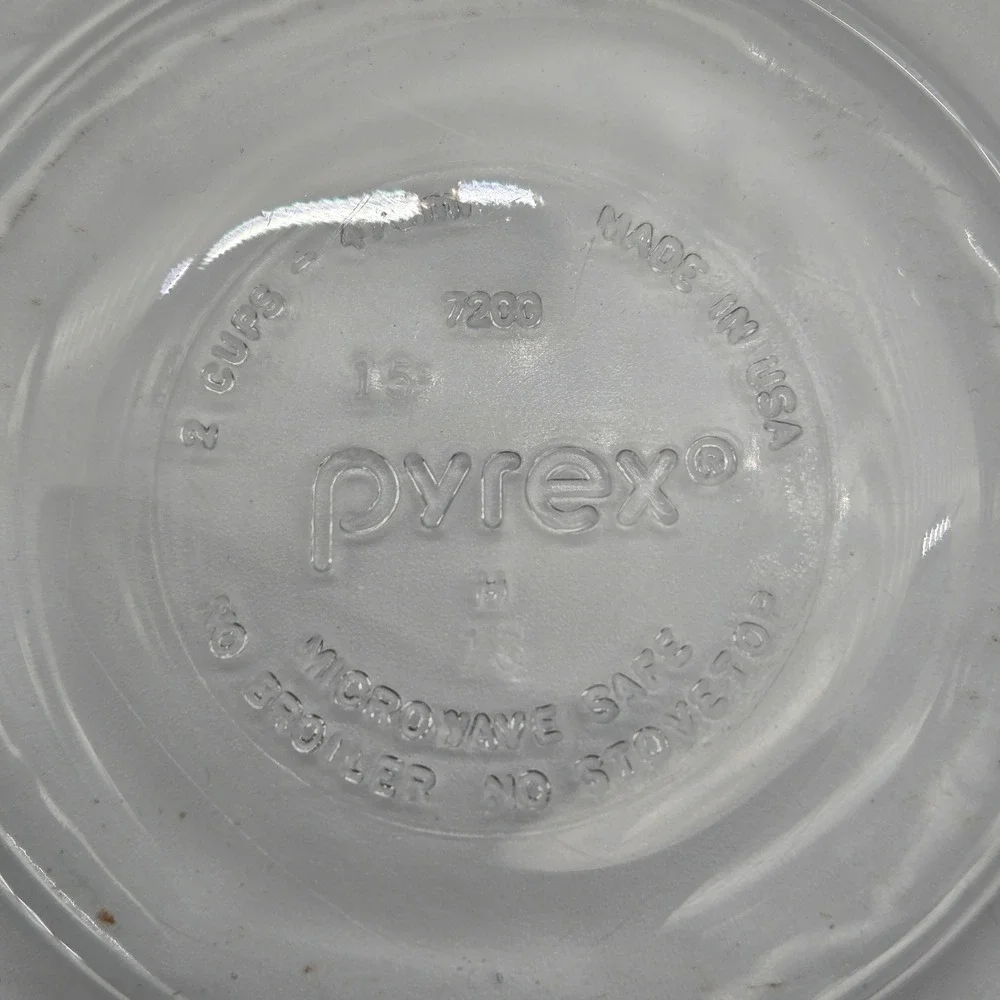 Pyrex Glass Bowls 2-Cup Clear Round Food Storage Containers 7200 No Lids